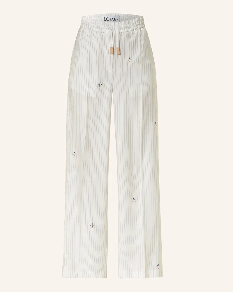 Loewe Marlenehose aus Seide Weiss