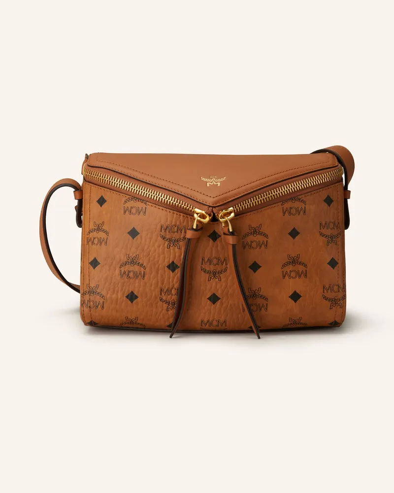 MCM Umhängetasche Diamant 3d Vi braun Cognac