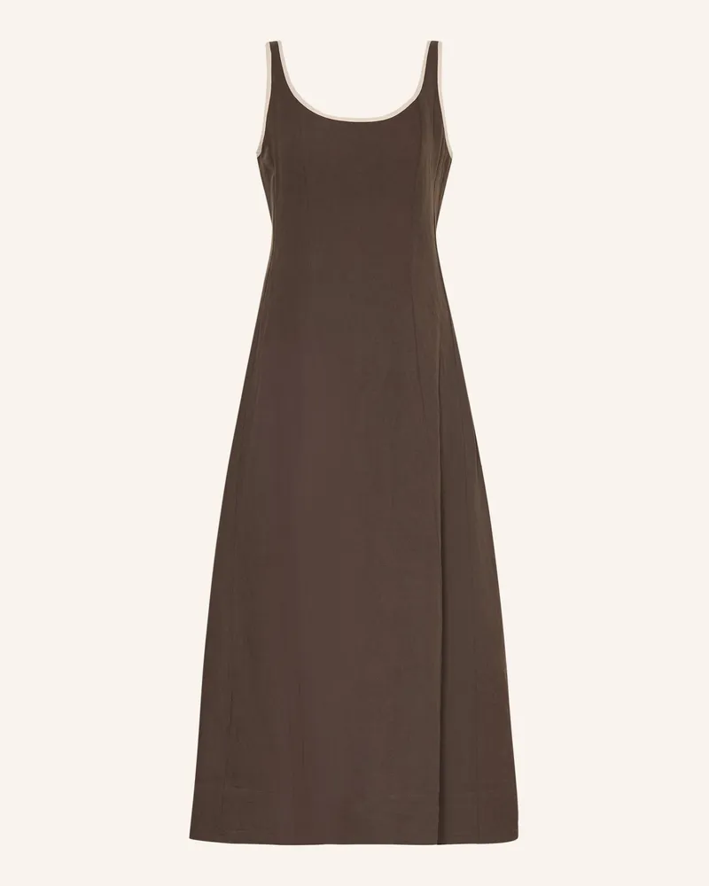 Neo Noir Kleid Safinan Mit Leinen braun Dunkelbraun