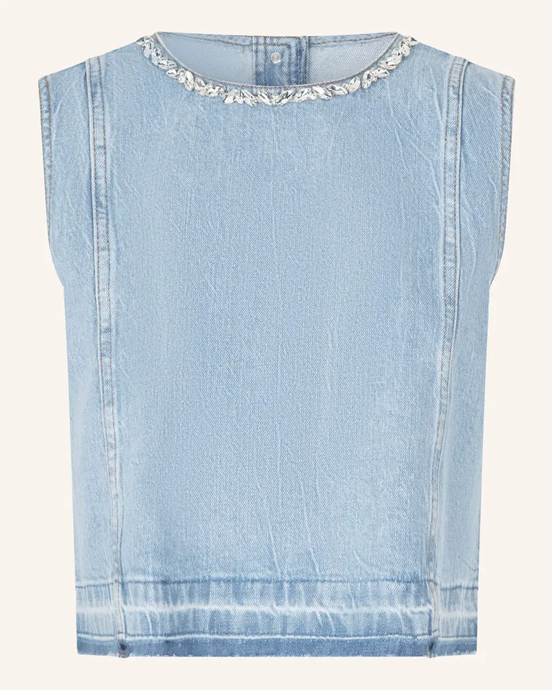 Baum und Pferdgarten Jeanstop MEDINE mit Schmucksteinen Hellblau
