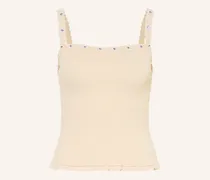 Stricktop Mit Pailletten beige