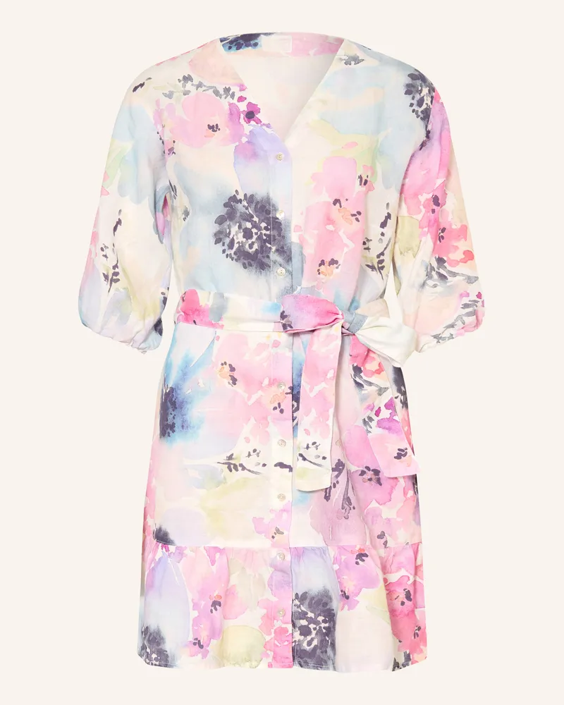 120% Lino Leinenkleid rosa Pink