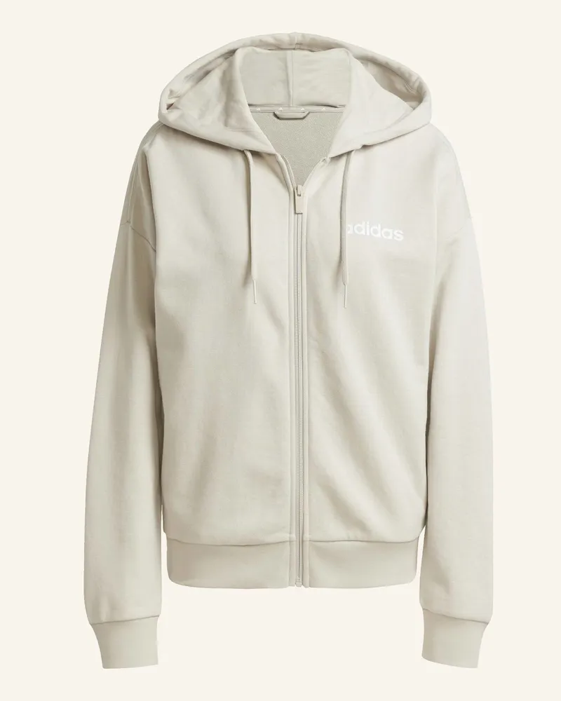 adidas ESSENTIALS LINEAR FRENCH TERRY KAPUZENJACKE Beige