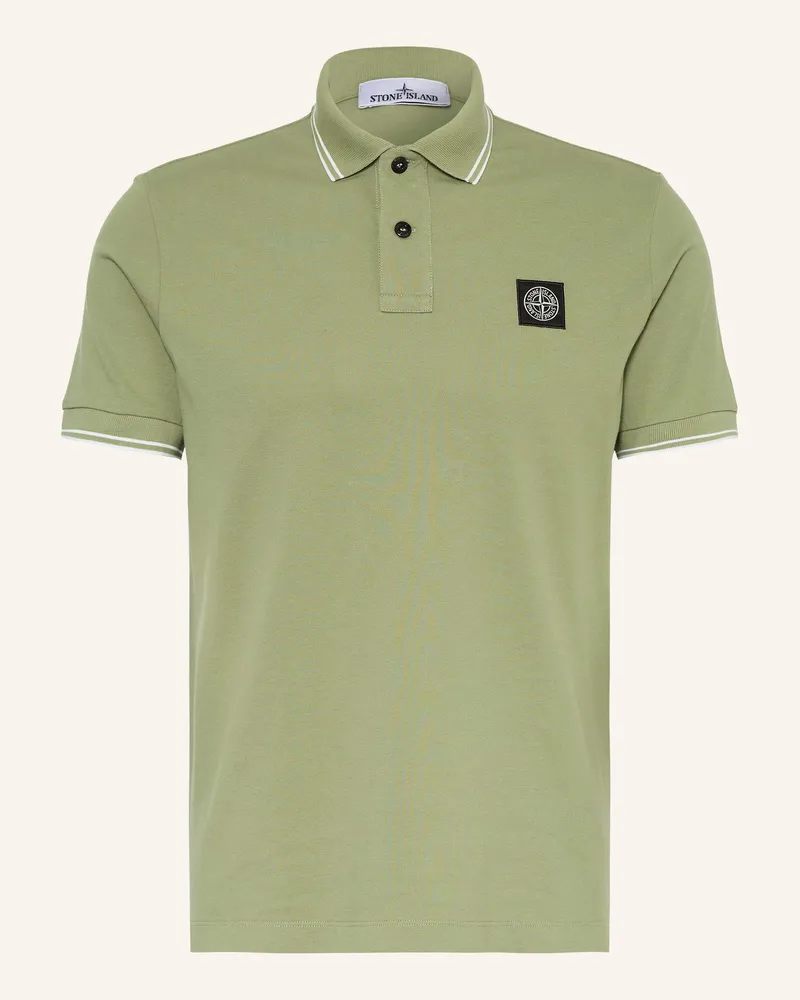 Stone Island Piqué-Poloshirt gruen Hellgrün