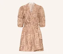 Wickelkleid Teodora Mit 3/4-Arm braun