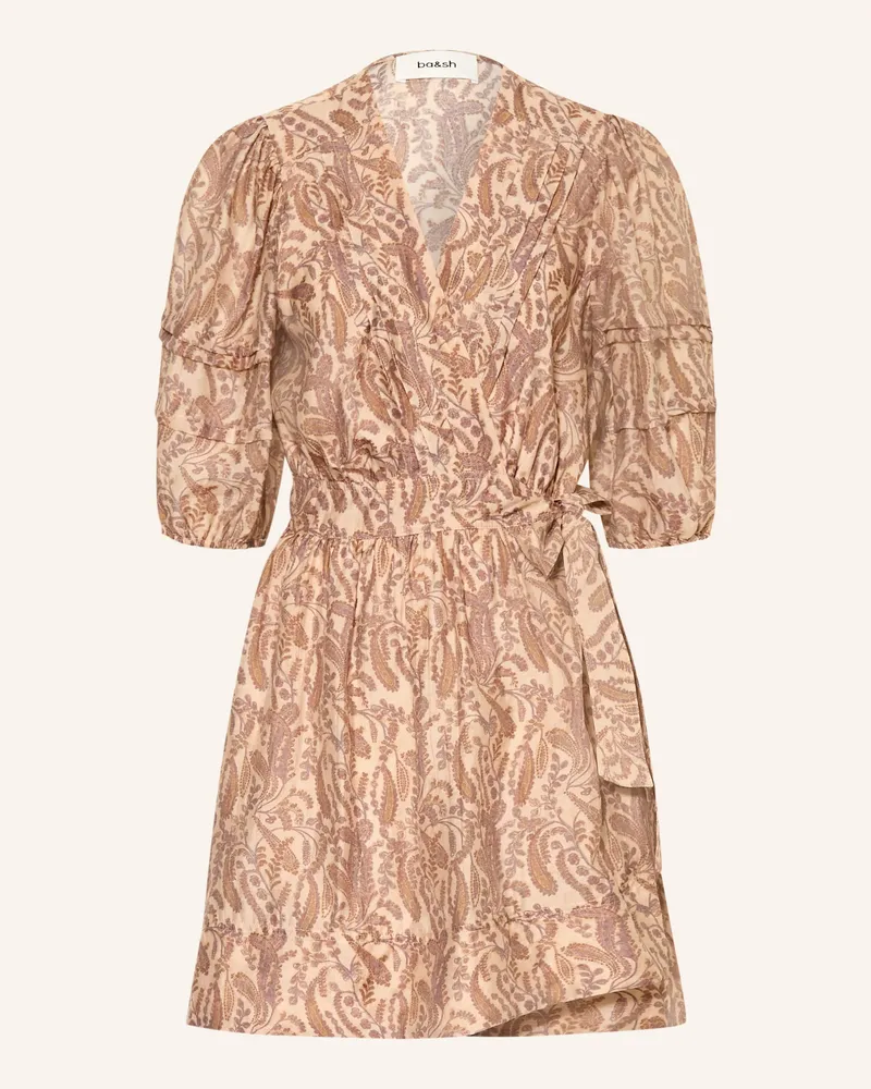 ba&sh Wickelkleid Teodora Mit 3/4-Arm braun Hellbraun