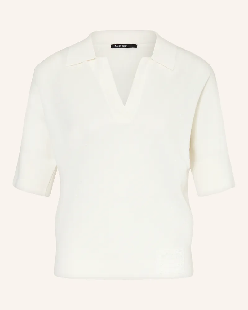 MARC AUREL Strick-Poloshirt mit 3/4-Arm Weiss