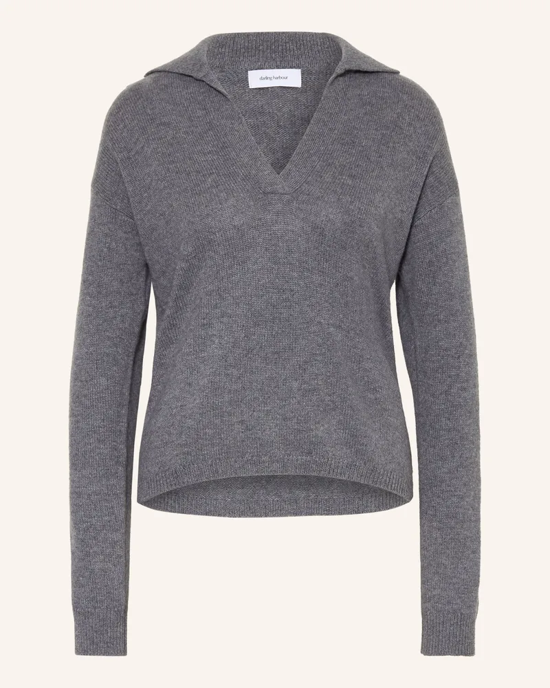 Darling Harbour Strick-Poloshirt Aus Cashmere grau Midgrey