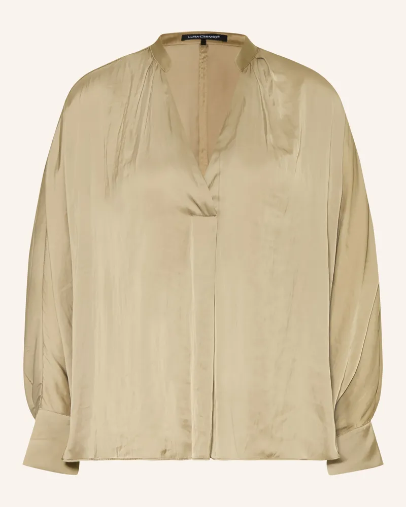 Luisa Cerano Blusenshirt Aus Satin gruen Khaki