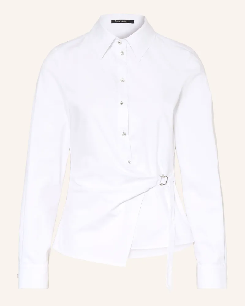 MARC AUREL Bluse In Wickeloptik Mit Schmucksteinen weiss Weiss