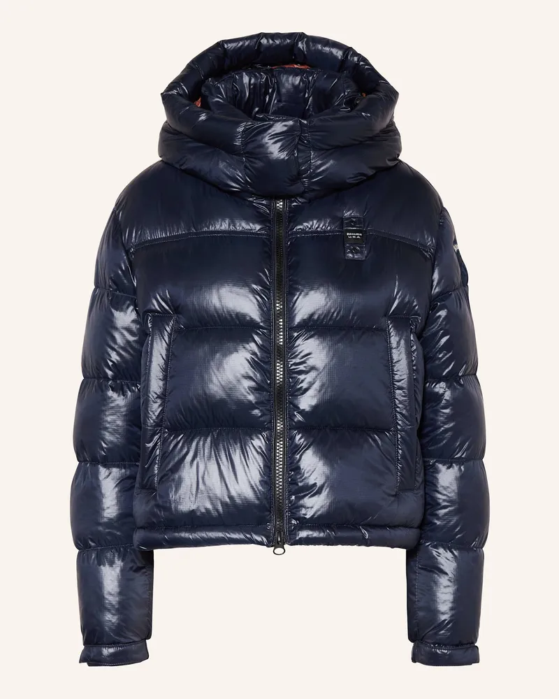 Blauer Steppjacke GLORIA mit abnehmbarer Kapuze Dunkelblau