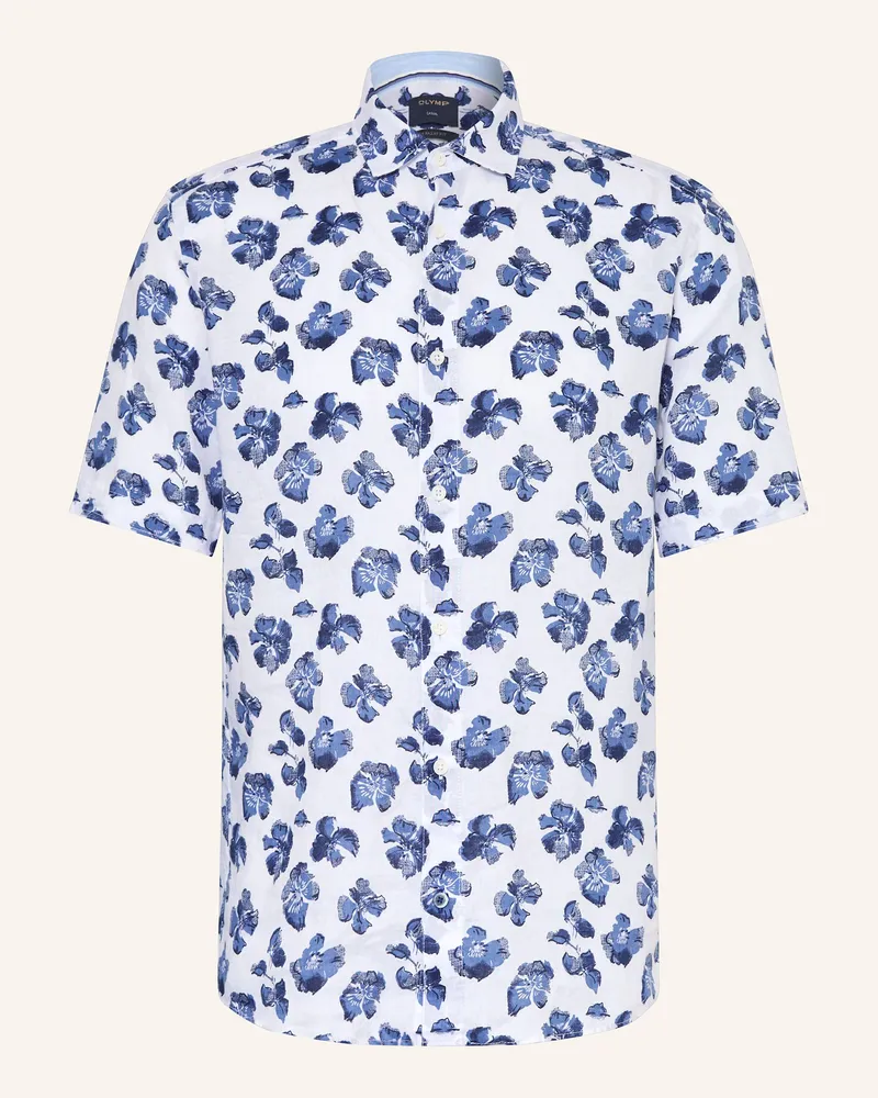 Olymp Kurzarm-Hemd Casual regular fit aus Leinen Weiss