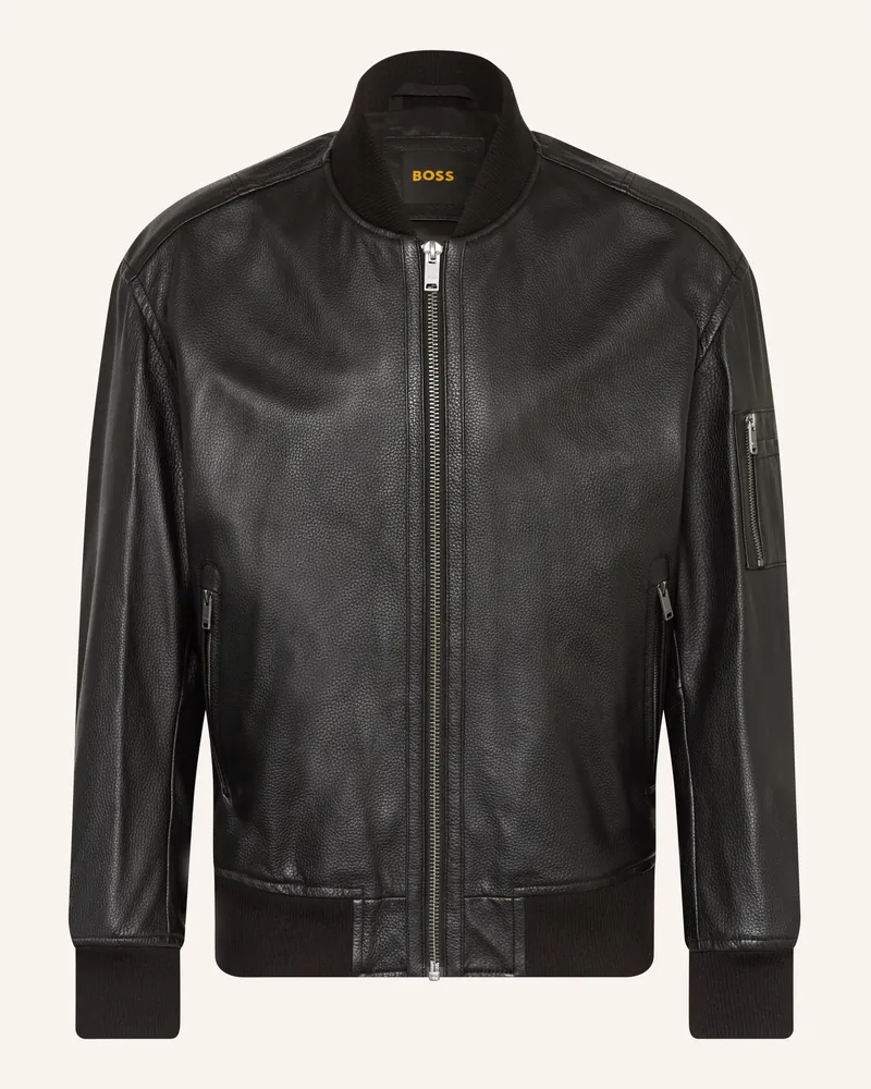 HUGO BOSS Lederblouson JAKRI Schwarz