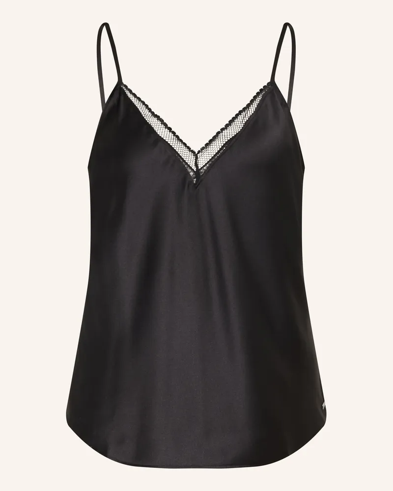Calvin Klein Schlaftop Signature Stretch Lace Aus Satin schwarz Schwarz