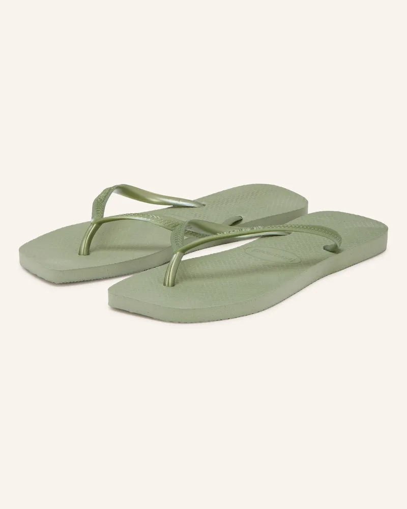 Havaianas Zehentrenner Slim Square gruen Hellgrün