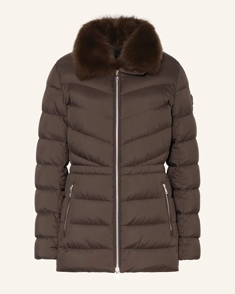 Moose Knuckles Daunenjacke BELLE COTE mit abnehmbarem Kunstfell Dunkelbraun