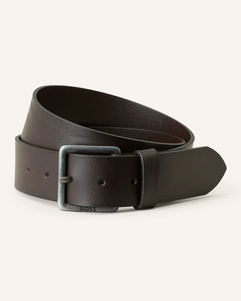 HUGO BOSS Ledergürtel JEEKO Dunkelbraun