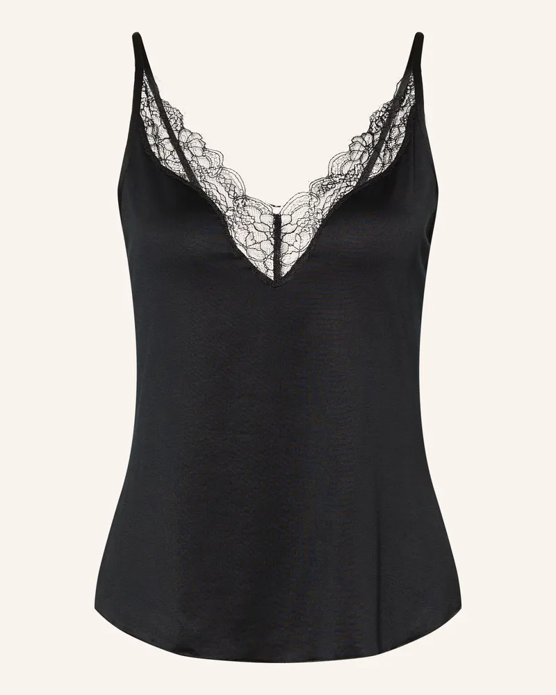 Mey Schlaftop Serie Pure Shine Lace schwarz Schwarz