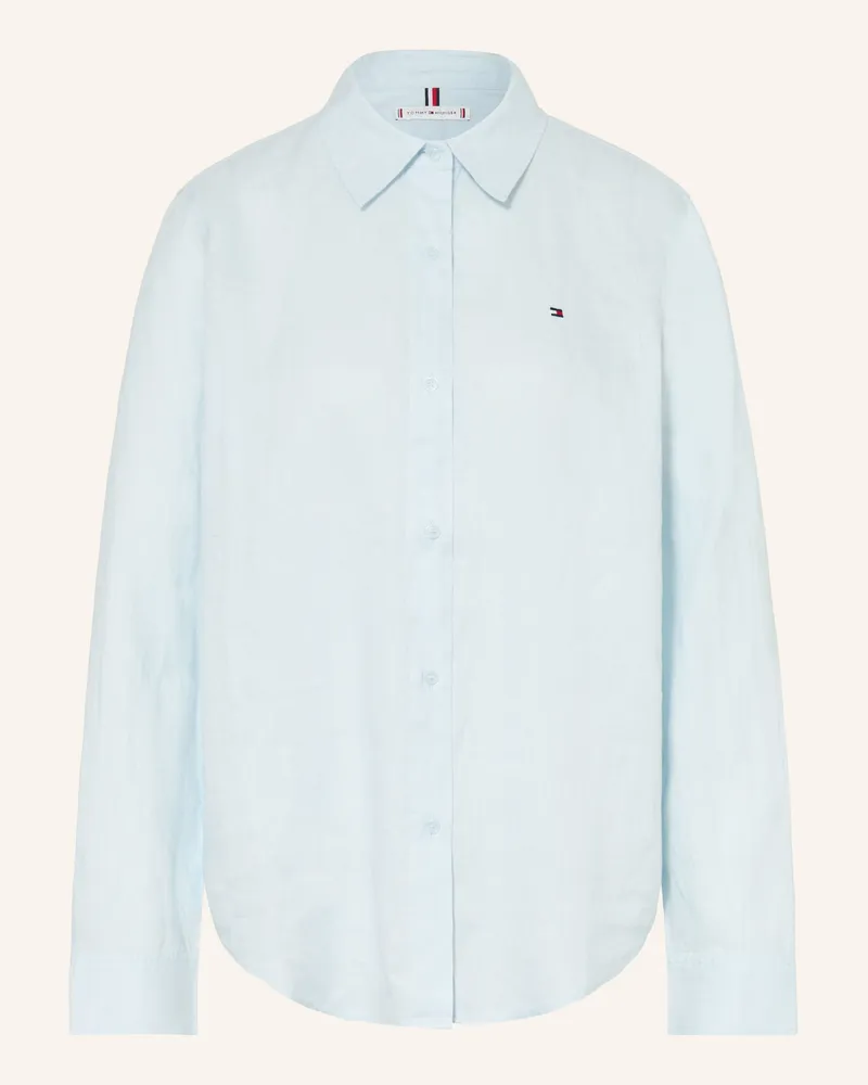 Tommy Hilfiger Hemdbluse Aus Leinen blau Hellblau