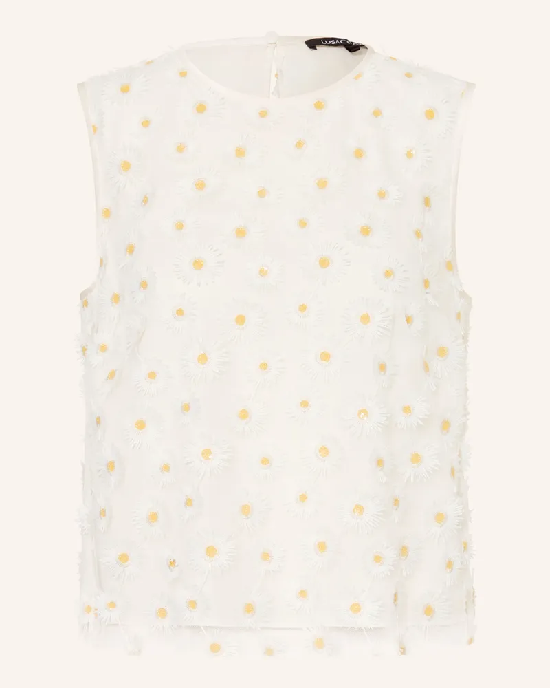 Luisa Cerano Blusentop Mit Pailletten weiss Weiss