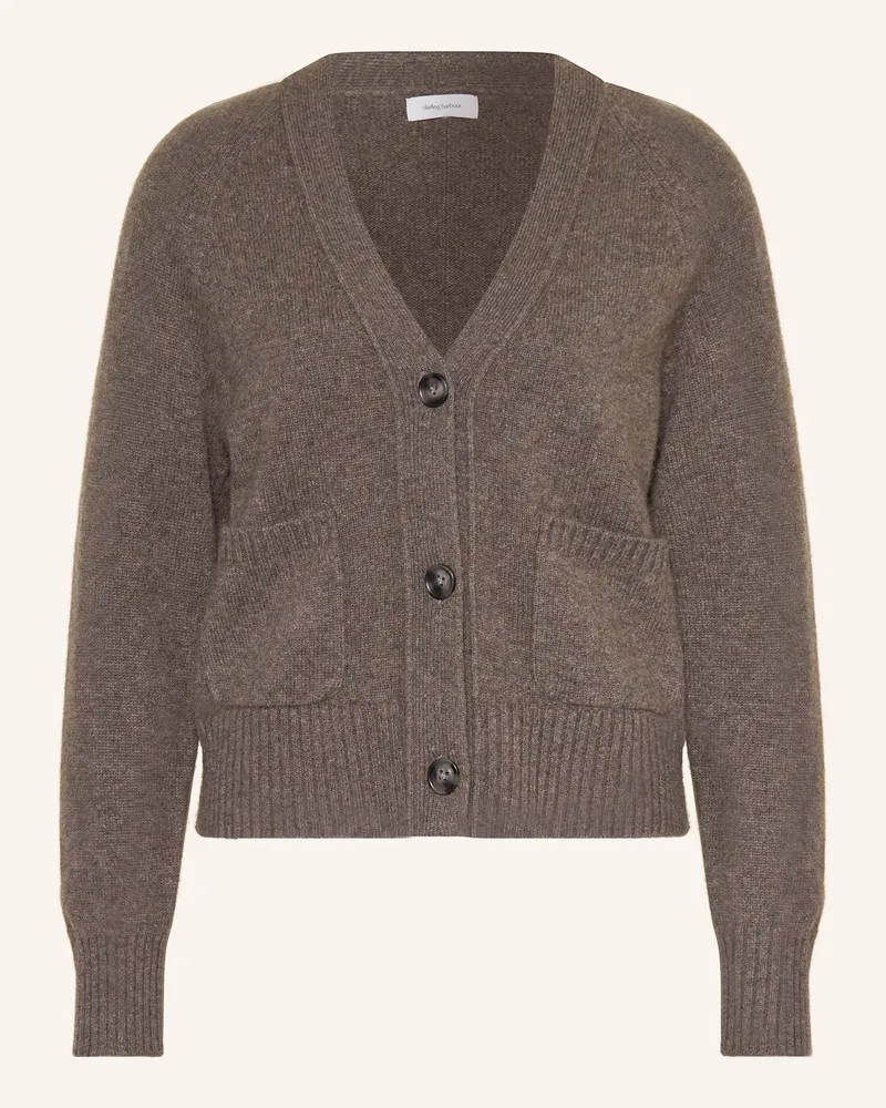Darling Harbour Strickjacke aus Cashmere Dunkelgrau