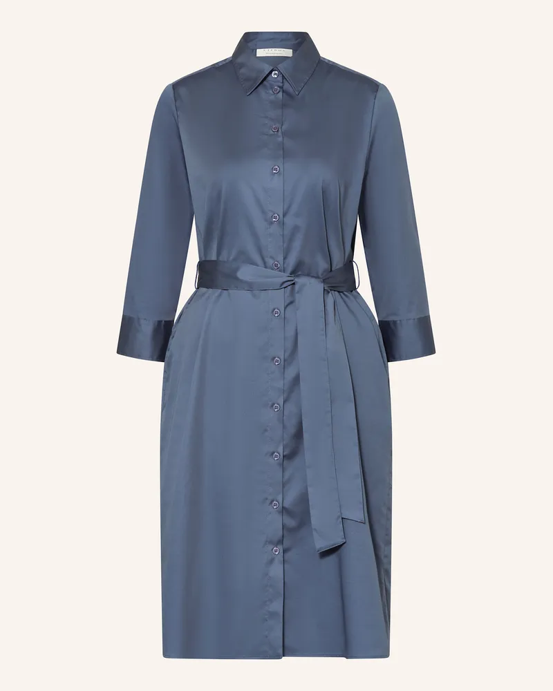 Eterna Hemdblusenkleid mit 3/4-Arm Blaugrau