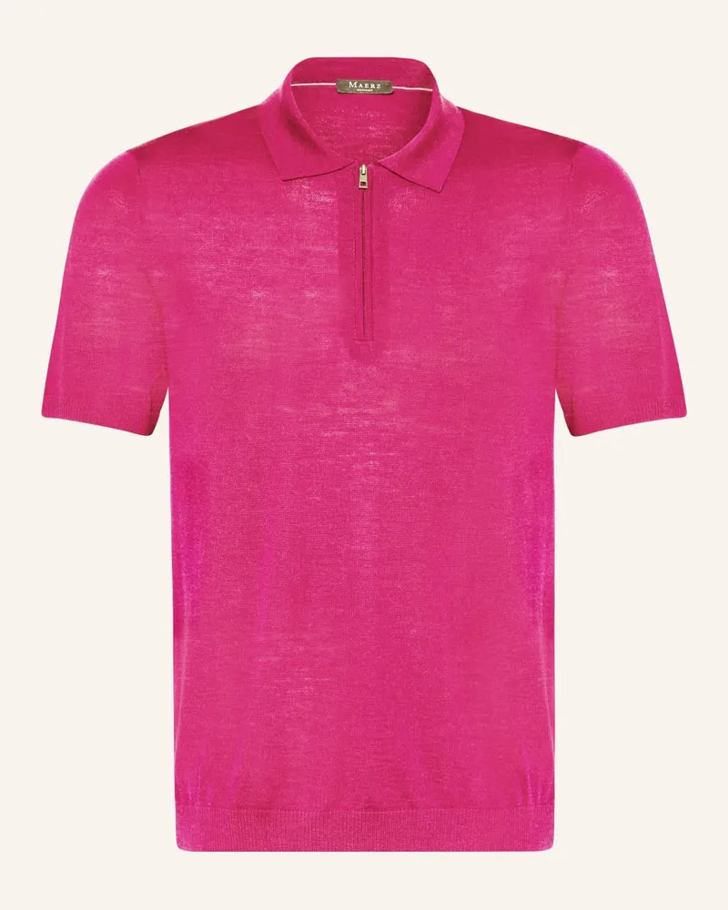 Maerz Strick-Poloshirt aus Merinowolle Pink