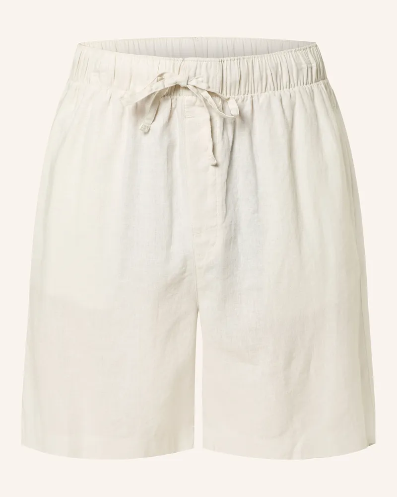 Calvin Klein Schlafshorts Linen Blend Mit Leinen weiss Creme