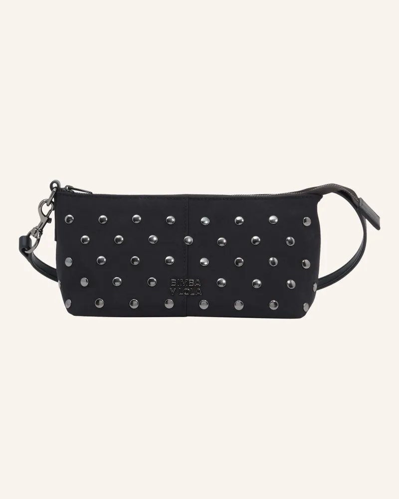 BIMBA Y LOLA Nieten-Nylon-Umhängetasche schwarz Schwarz