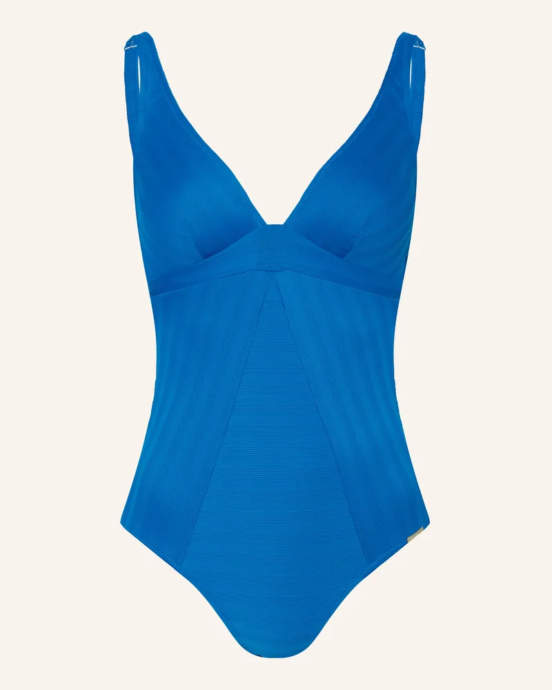 Lidea Badeanzug Linear Code blau Blau