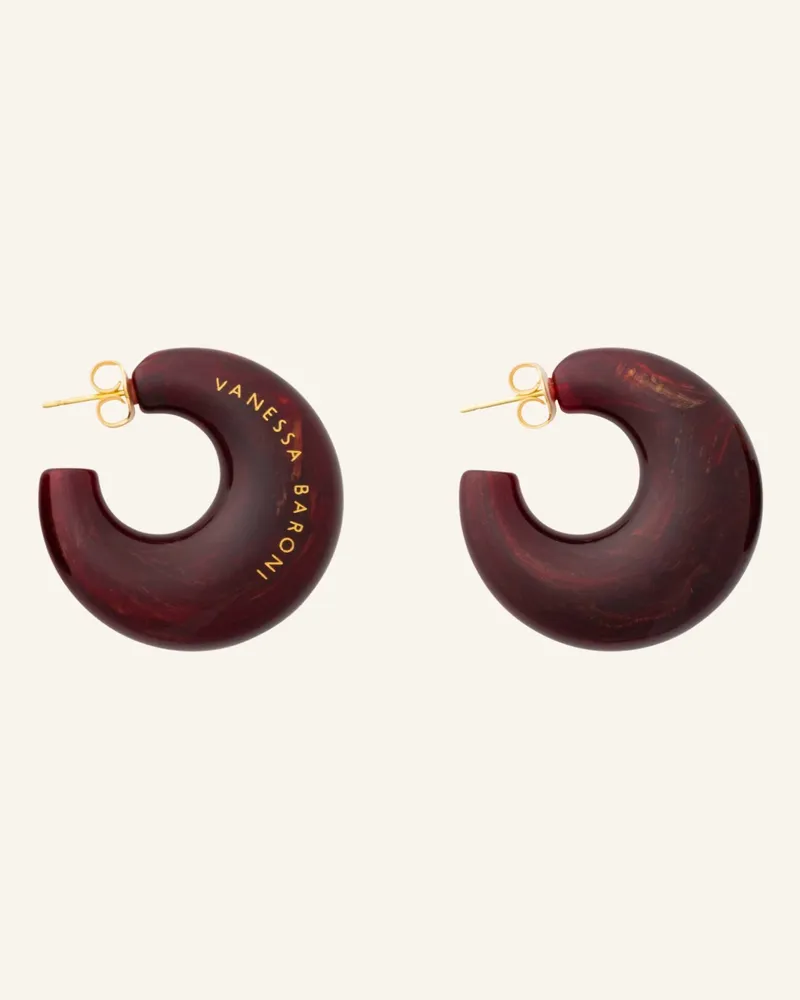 Vanessa Baroni Creolen Moon Earring Bordeaux Marble By Glambou gold Gold