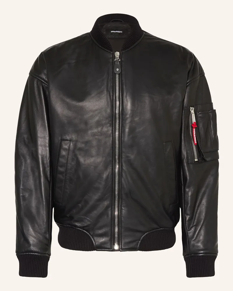 Dsquared2 Lederjacke Schwarz