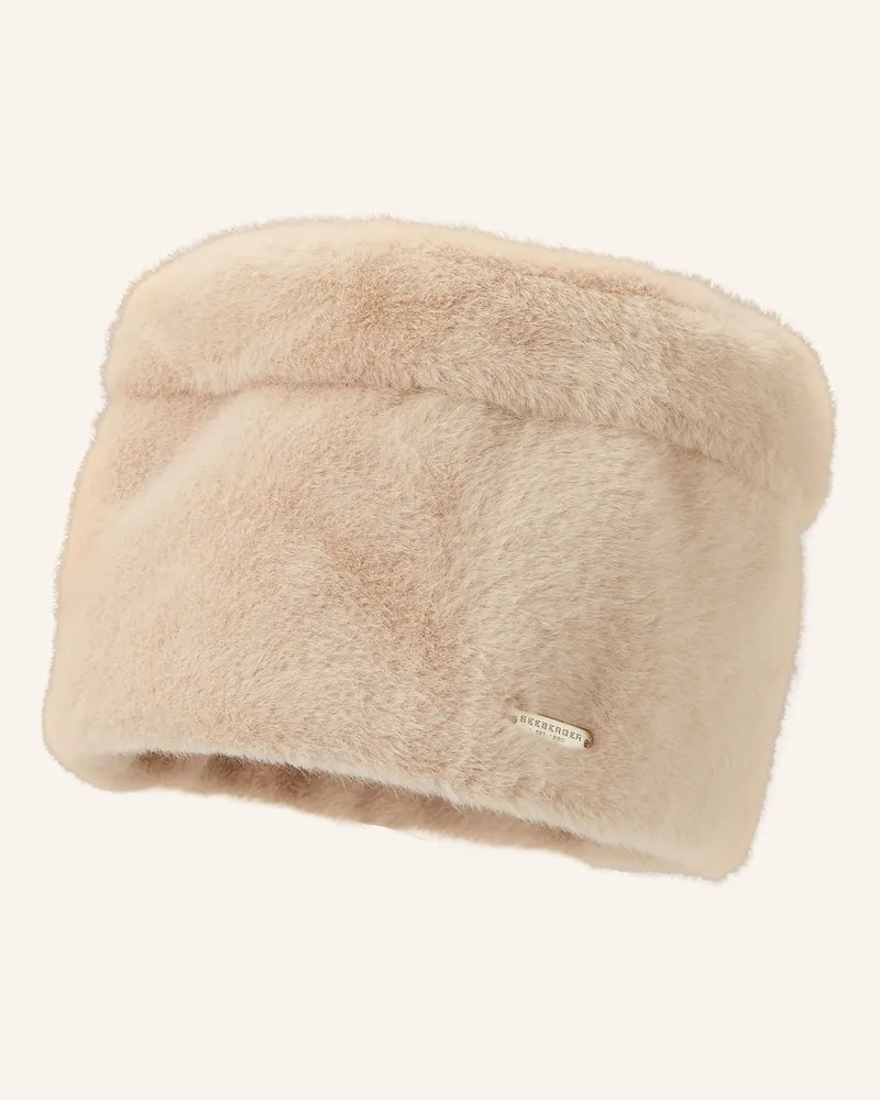 Seeberger Kunstfell-Mütze Toque braun Beige