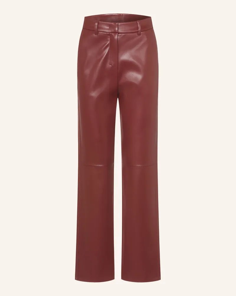 Max Mara Hose Sospiro In Lederoptik rot Dunkelrot