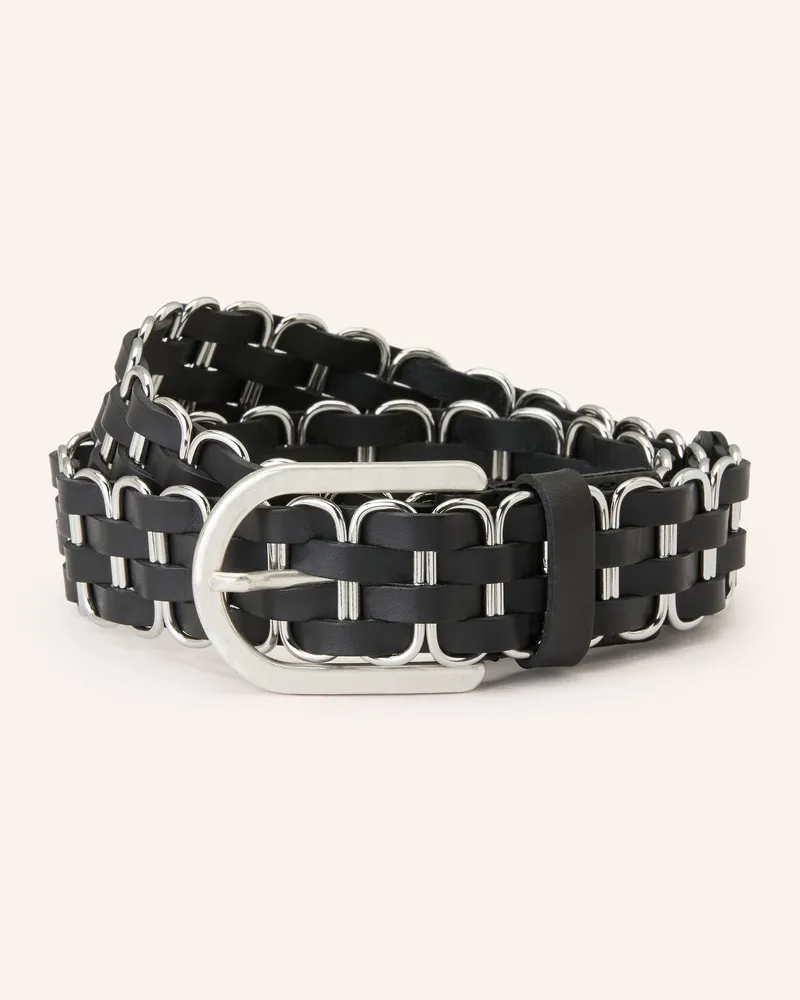 ba&sh Flechtgürtel BECK aus Leder Schwarz