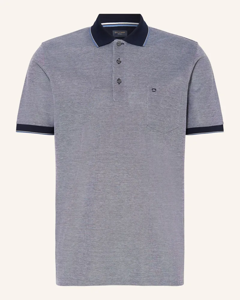 Olymp Piqué-Poloshirt Casual Fit Blau