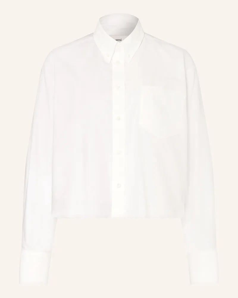AMI Paris Cropped-Hemdbluse Weiss