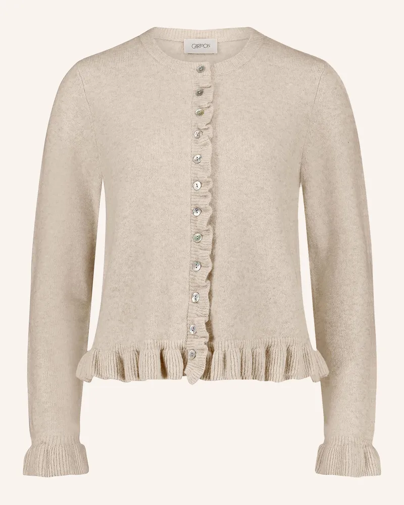 Cartoon Strickjacke Mit Rüschen beige Beige