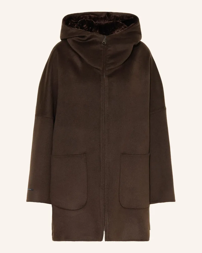 Manzoni 24 Wollmantel Mit Cashmere braun Dunkelbraun