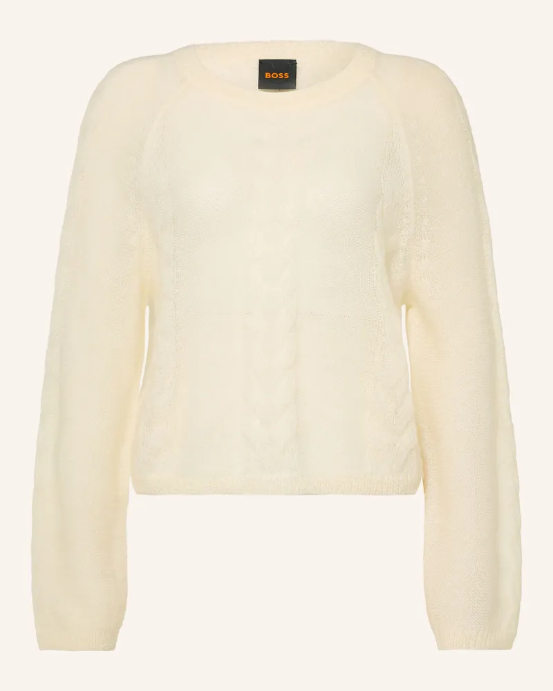 HUGO BOSS Pullover Fypera Mit Mohair weiss Weiss