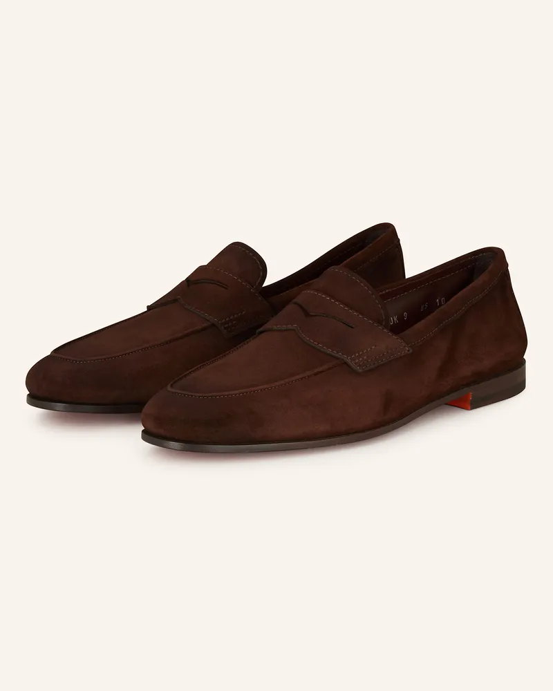 Santoni Penny-Loafer Carlos braun Dunkelbraun