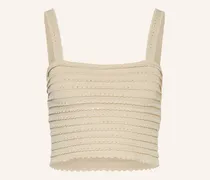 Cropped-Stricktop mit Schmucksteinen