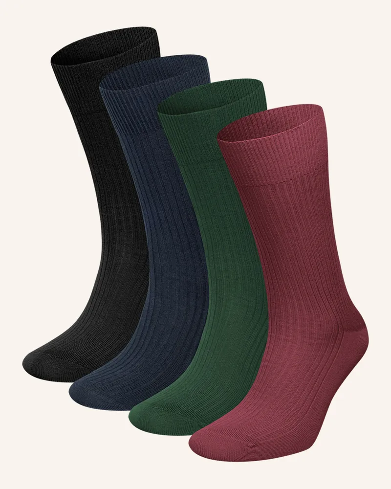 DillySocks 4er-Pack Socken Premium Ribbed Collection schwarz Schwarz
