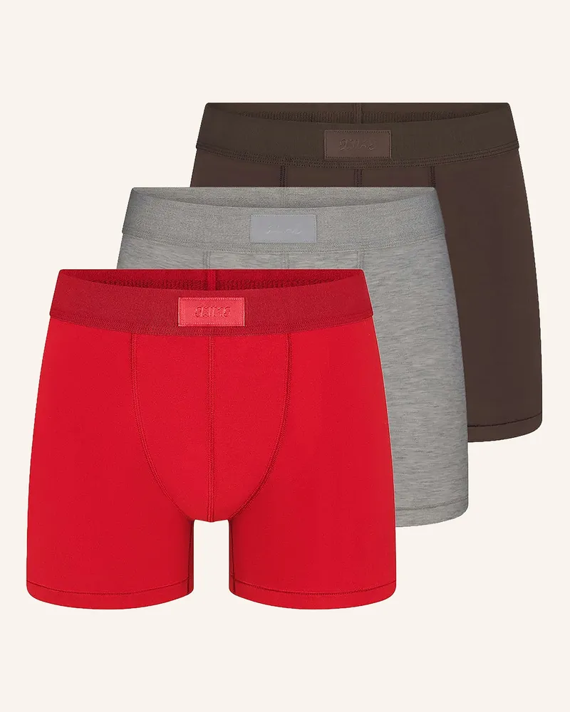 SKIMS 3er-Pack Boxershorts Skims Cotton braun Ruby
