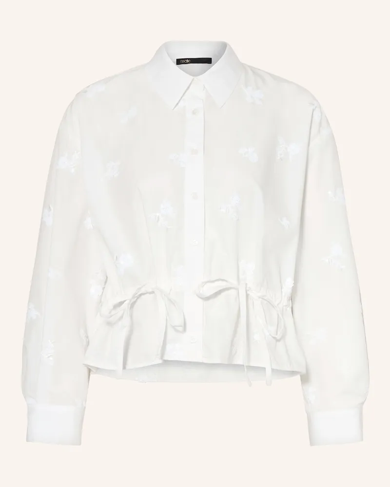 Maje Hemdbluse mit Pailletten Weiss