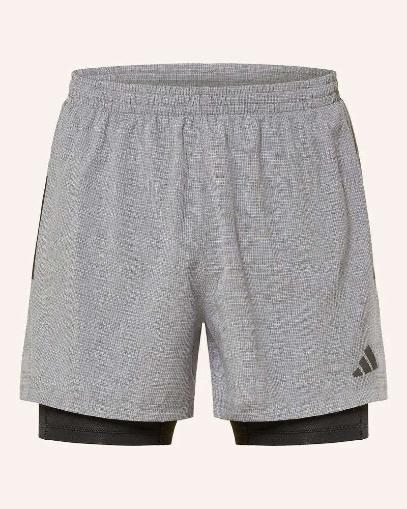 adidas 2-In-1-Laufshorts Own The Run Climacool grau Grau