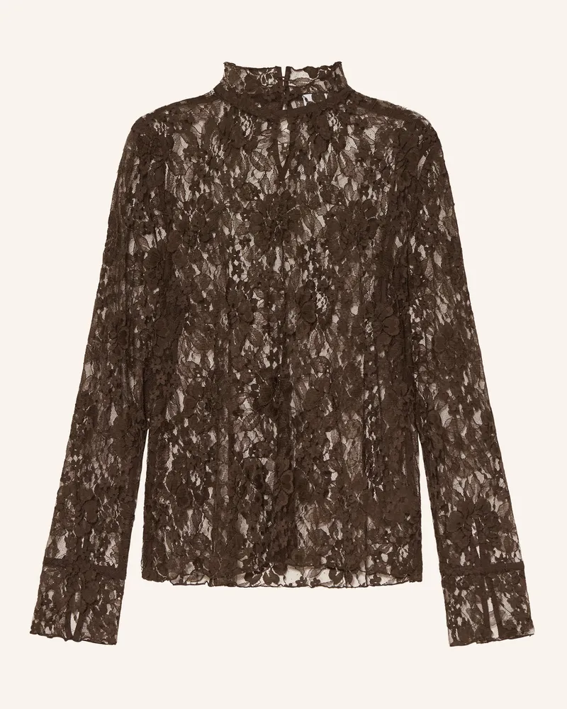 Darling Harbour Blusenshirt Aus Spitze braun Dark