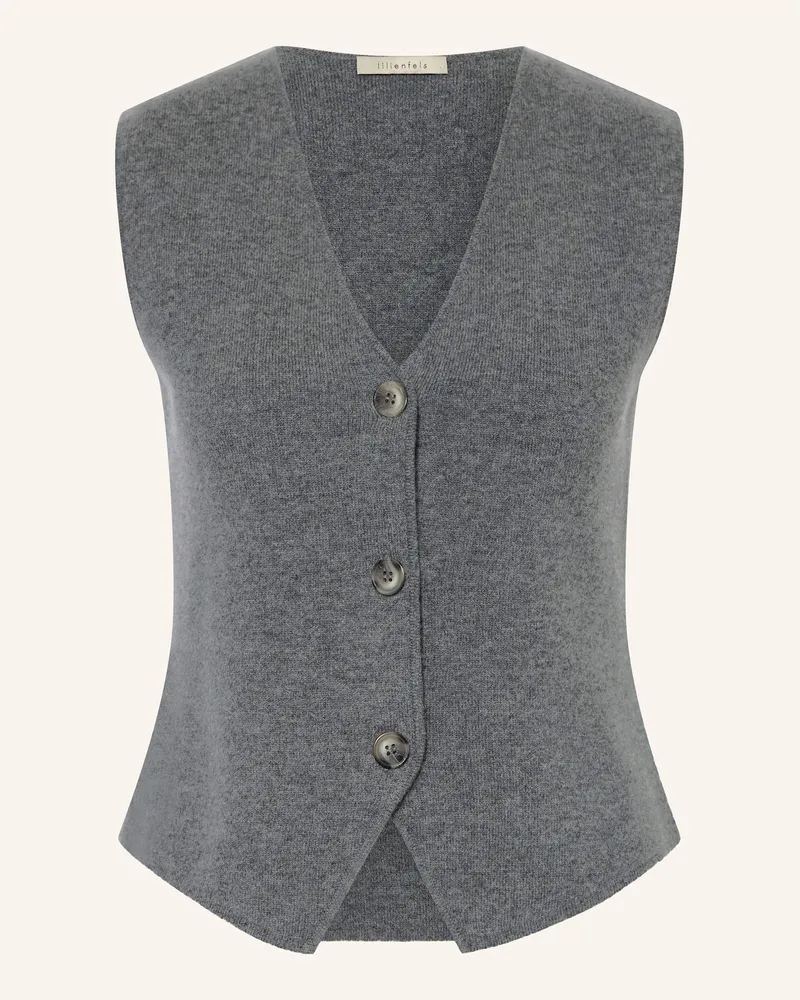 lilienfels Strickweste mit Cashmere Dunkelgrau