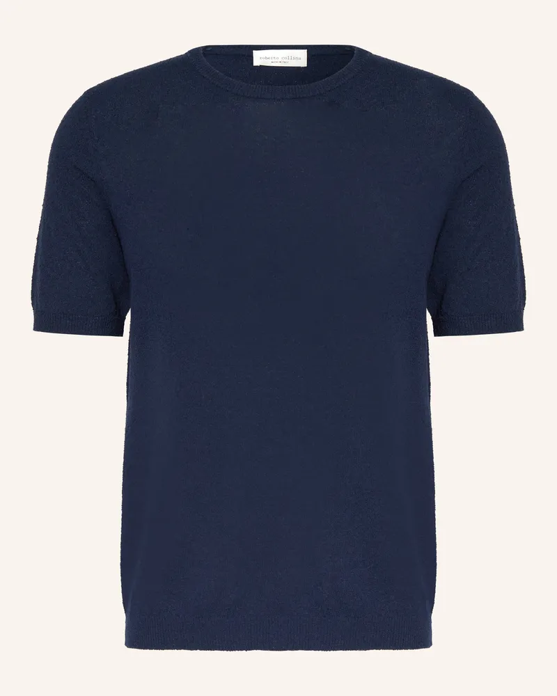 Roberto Collina Strickshirt blau Dunkelblau