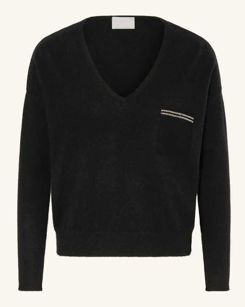 hemisphere Cashmere-Pullover mit Schmucksteinen Schwarz